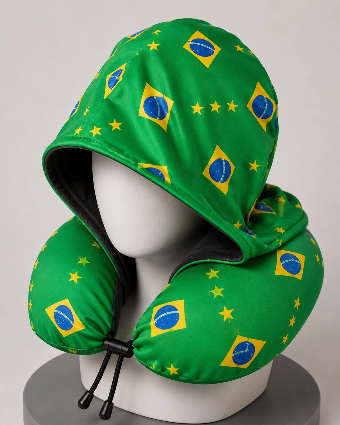 Brazil 1 - Hooded Travel Neck Pillow with Memory Foam