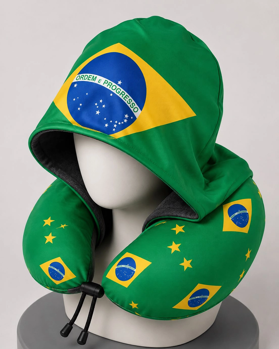 Brazil 2 - Hooded Travel Neck Pillow with Memory Foam