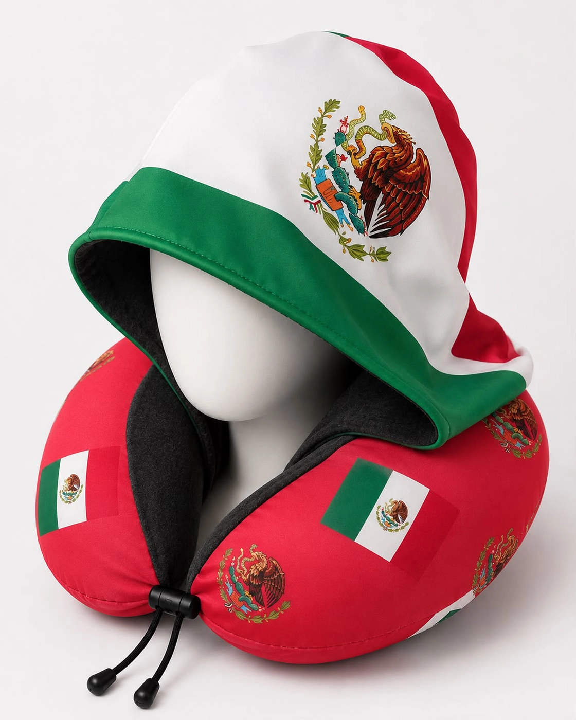 Mexico 3 - Hooded Travel Neck Pillow with Memory Foam